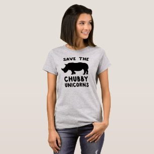 Save the Chubby Unicorns with Rhino Silhouette T-Shirt