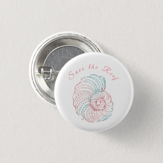 Save the Coral Reef Awareness 3 Cm Round Badge (Front & Back)