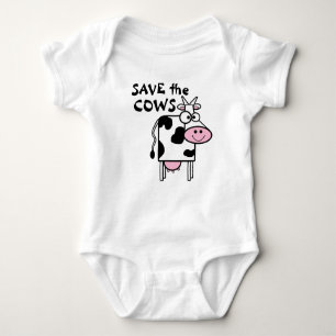 Save The Cows Cute Animal Print Baby Bodysuit