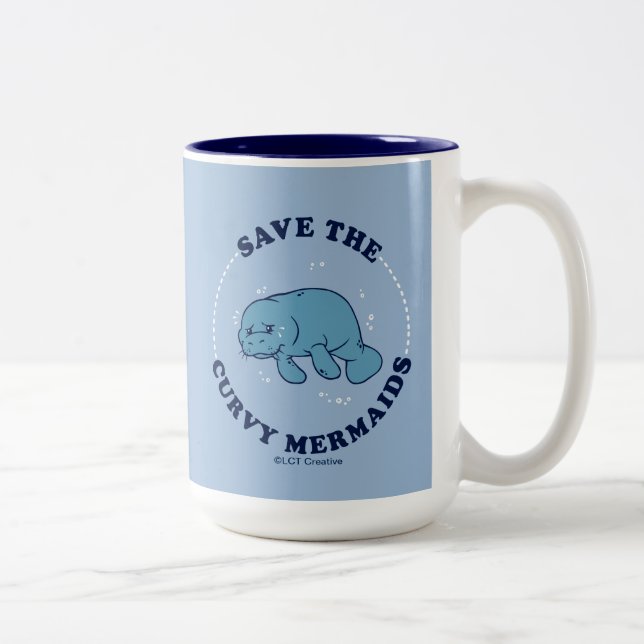 Save The Curvy Mermaids Two-Tone Coffee Mug (Right)