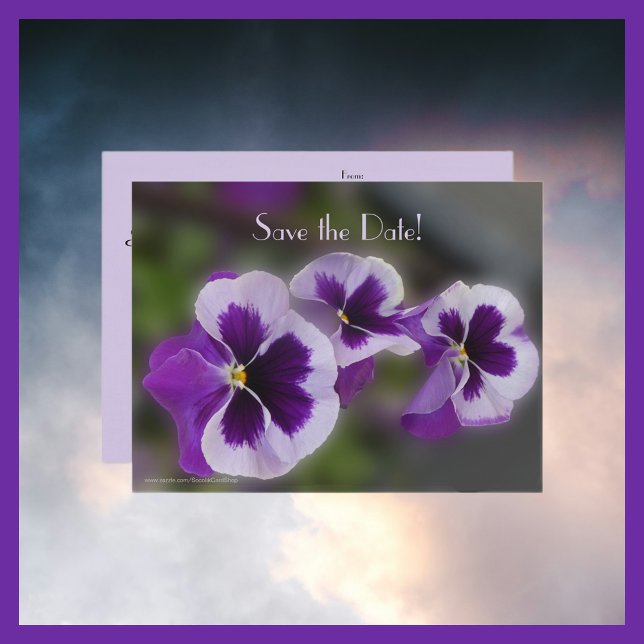 Save the Date 25th Anniversary Party Purple Floral Announcement Postcard (Creator Uploaded)