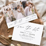 Save the Date 3 Photo Elegant Editable Modern<br><div class="desc">Modern and Elegant Landscape Horizontal Three (3) Photo Save the Date Wedding Magnet with hand lettered script typography. The save the date invitation magnet includes script typography and chic and simple design that you can add your customised engagement photograph picture to.</div>