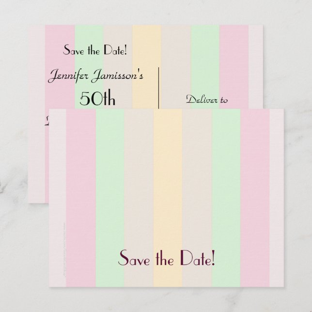 Save the Date 50th Birthday Celebration Postcard (Front/Back)