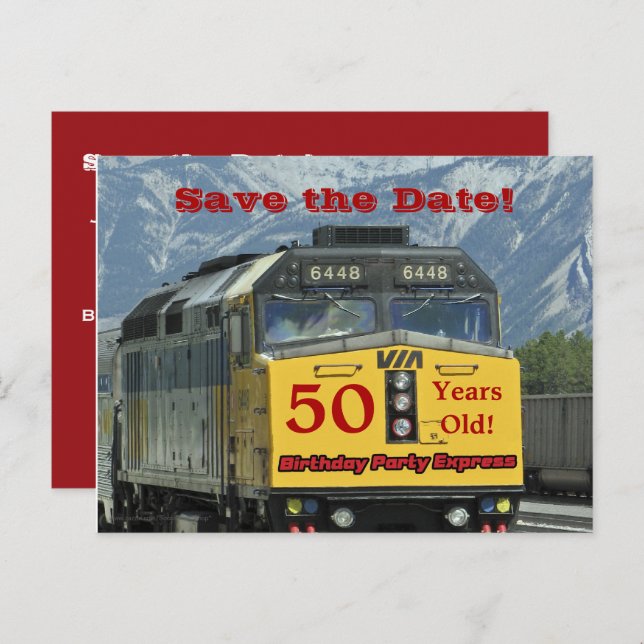 Save the Date 50th Birthday Celebration Postcard (Front/Back)