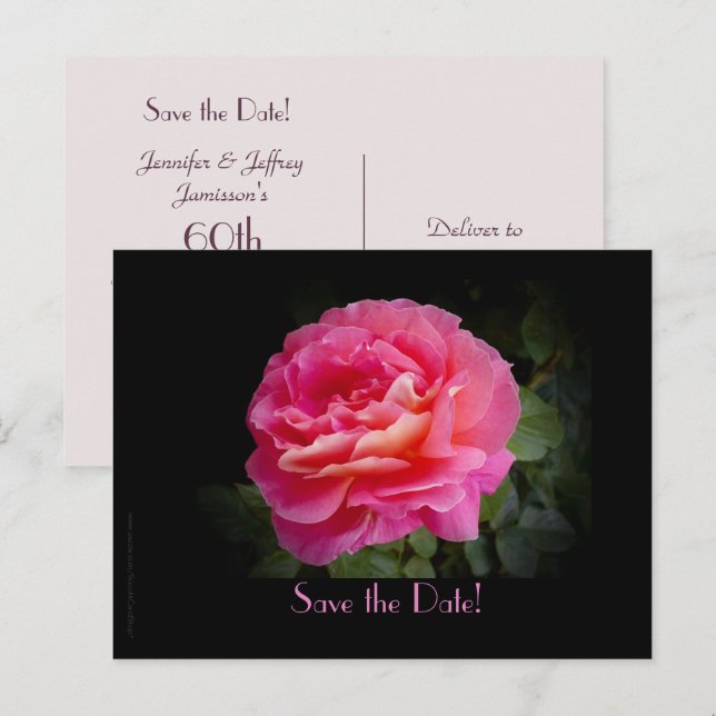 Save the Date 60th Anniversary Party Postcard (Front/Back)