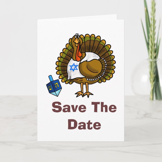 Save The Date 79811 Thanksgivukkah Greeting Card (Front)