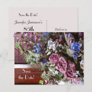 Save the Date 85th Birthday Party Floral Postcard
