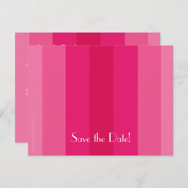 Save the Date 90th Birthday Party, Pink Stripes Announcement Postcard (Front/Back)