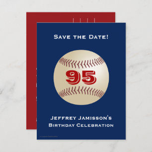 Save the Date 95th Birthday Baseball Postcard