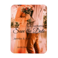 Save the date add couple name place date photo tex