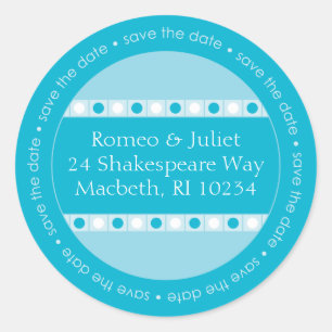 Save the Date Address Label - Blues