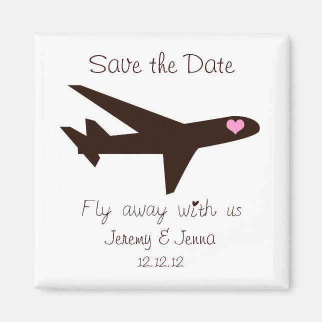 Save the Date: Aeroplane Magnet (Front)