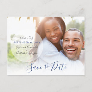 Save The Date Announcement Custom Photo QR Code Postcard