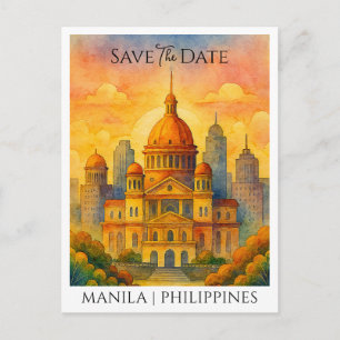 Save the Date Announcement Manila Philippines Postcard