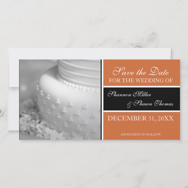 Save the Date Announcement Photo Cards {Orange} (Front)