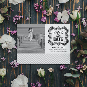 Save the Date Announcements {Silver Chevron}