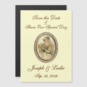 Save the Date Antique Bride Magnetic Invitation