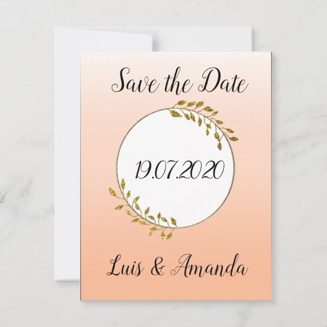 Save the Date Apricot Gold Ranke (Front)