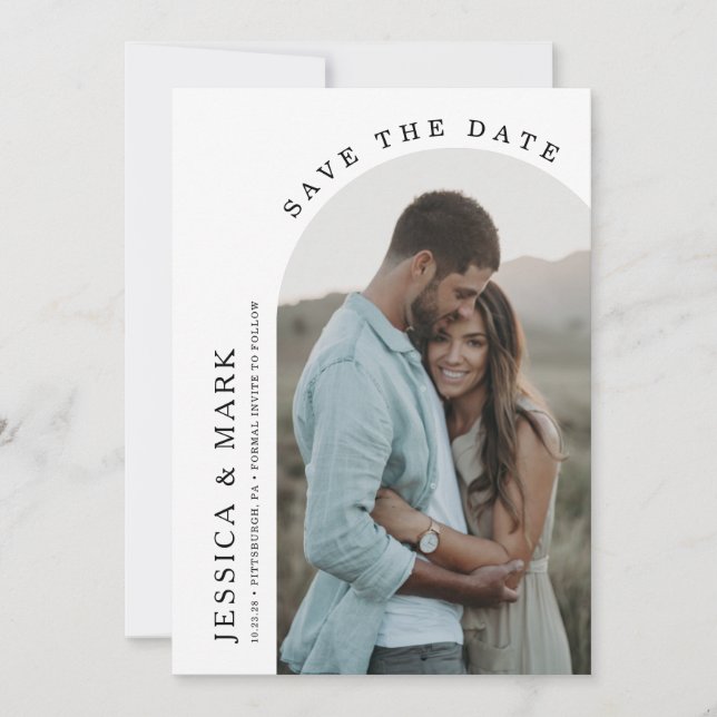 Save the Date Arch Photo Wedding Invitation (Front)