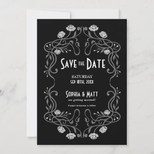 Save The Date Art Nouveau Wedding Invitation
