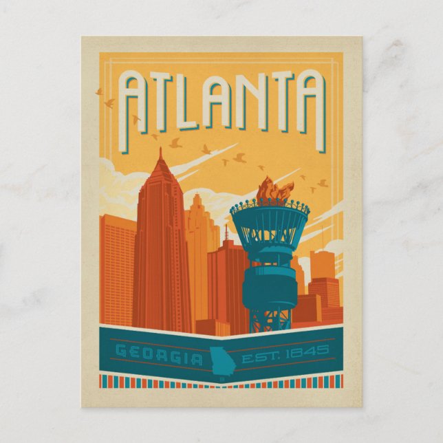 Save the Date | Atlanta, GA - EST. 1845 Announcement Postcard (Front)