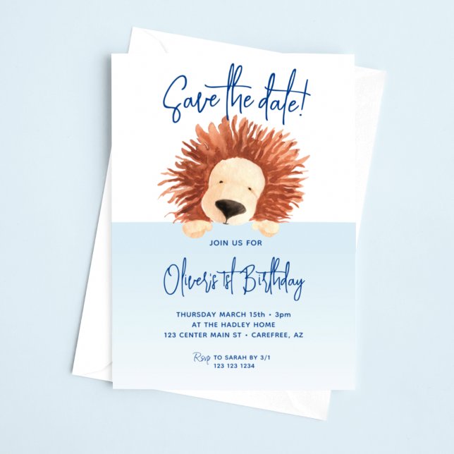 Save the Date Baby Lion 1st Birthday (Creator Uploaded)