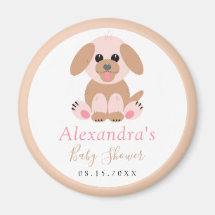Save The Date Baby Personalised Neutral Puppy Magnet