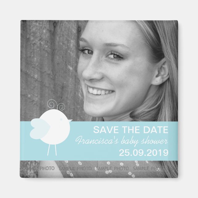 Save the Date Baby Shower Custom Photo Magnets (Front)
