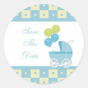 Save The Date Baby Shower Stickers