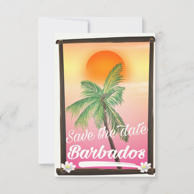 Save the Date - Barbados vintage postcard (Front)