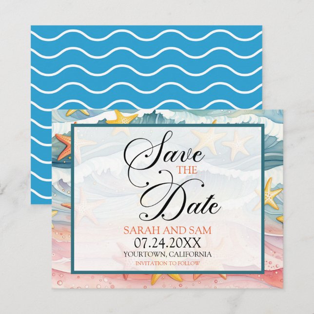 Save the Date Beach or Destination Wedding (Front/Back)