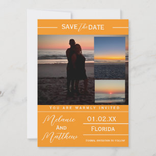 Save the Date Beach Photo Collage Invitation