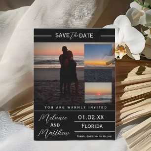 Save the Date Beach Photo Collage Invitation