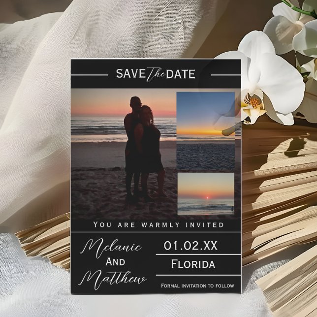 Save the Date Beach Photo Collage Invitation (Creator Uploaded)