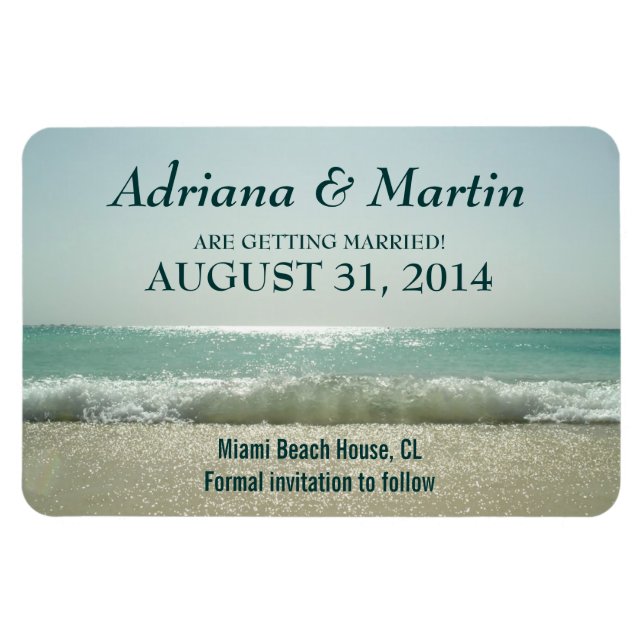 save the date beach waves magnets (Horizontal)