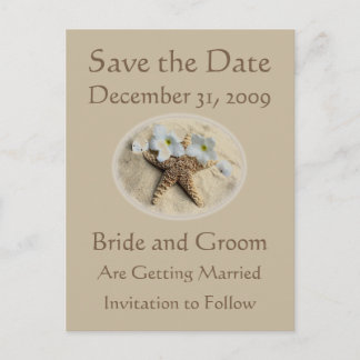 Save the Date Beach Wedding Announcement Postcard