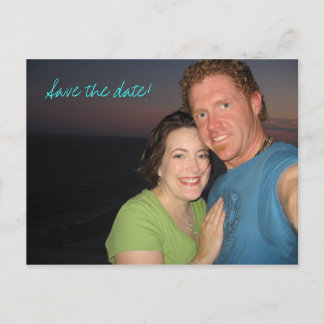 Save the date!, beach wedding announcement postcard