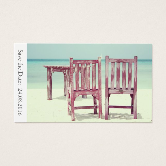 Save the Date Beach Wedding - Business Card (Front)