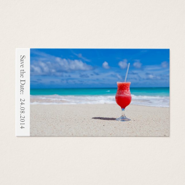 Save the Date Beach Wedding - Business Card (Front)