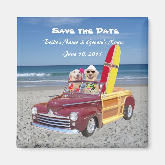 Save the Date - Beach Wedding Magnet (Front)