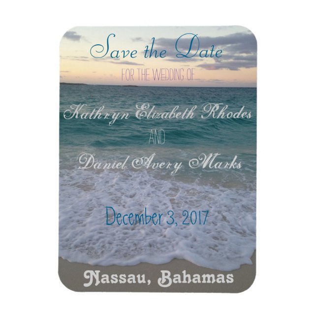 Save the Date Beach Wedding Magnet (Vertical)