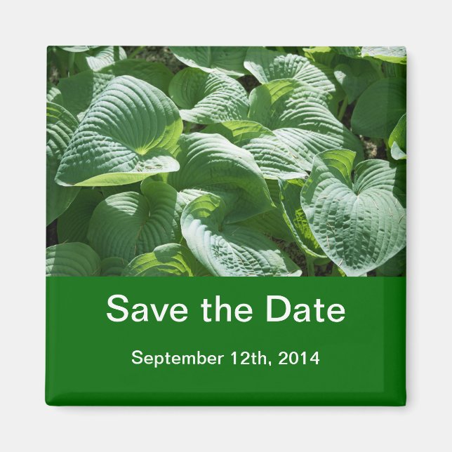 save the date. big green leafy plant magnet (Front)