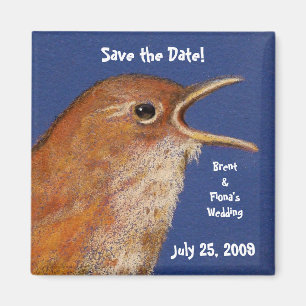 SAVE THE DATE BIRD MAGNET