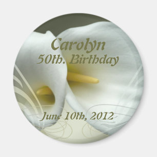 Save the date, birthday magnet with lily design
