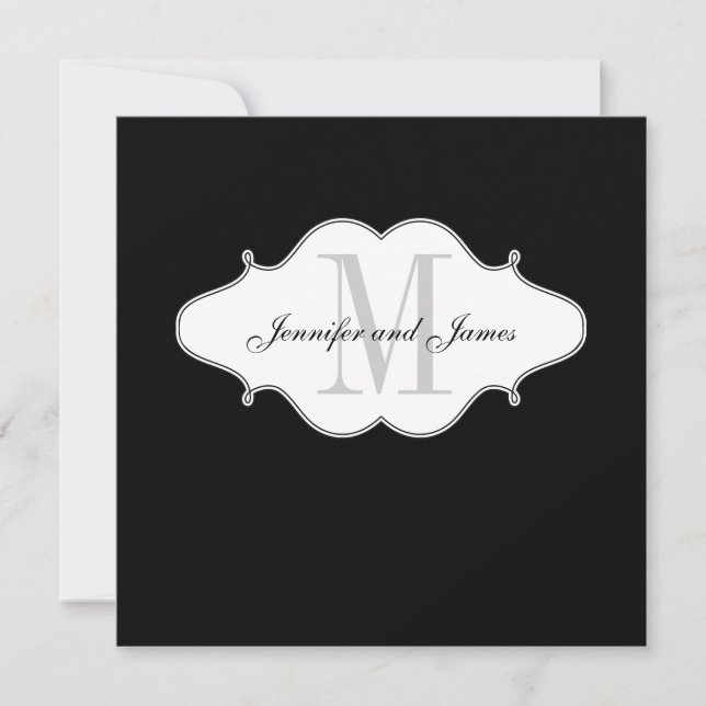 Save The Date Black and White Wedding Invitation (Front)