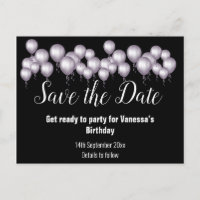 Save the Date Black Balloons All Occassion