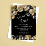 Save the Date Black Gold 50th Birthday Invitation<br><div class="desc">Create your own Save the Date Black Gold 50th Birthday Invitation! Personalise this design with your own text. You can further customise this design by selecting the "Edit Details" button if desired.</div>