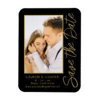 Save The Date Black Gold Stylish Modern Wedding