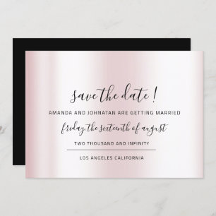 Save The Date Black Minimalism Pink Pastel