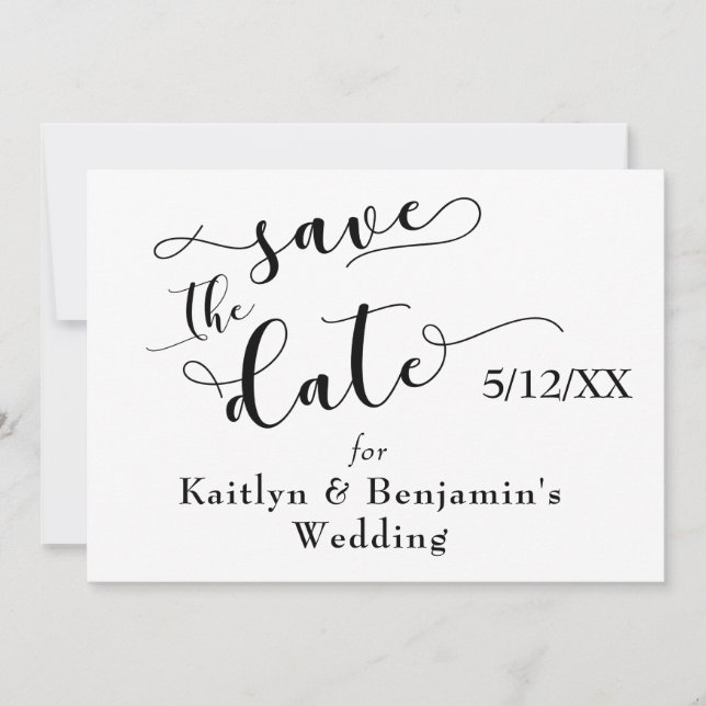 "Save the Date" Black Typography w/ "love" on Back Save The Date (Front)